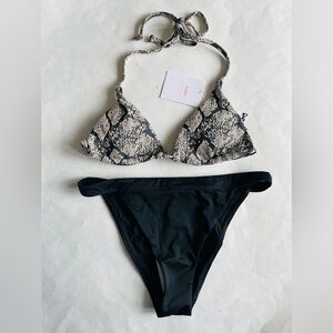 Andie String Bikini Top in Snake Print NWT